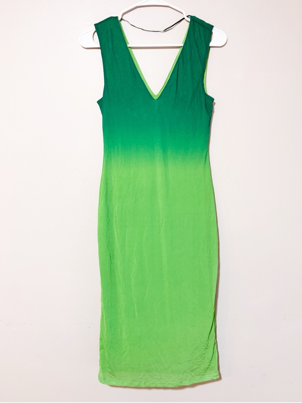 AFRM mesh midi dress ombré green size small new with tags